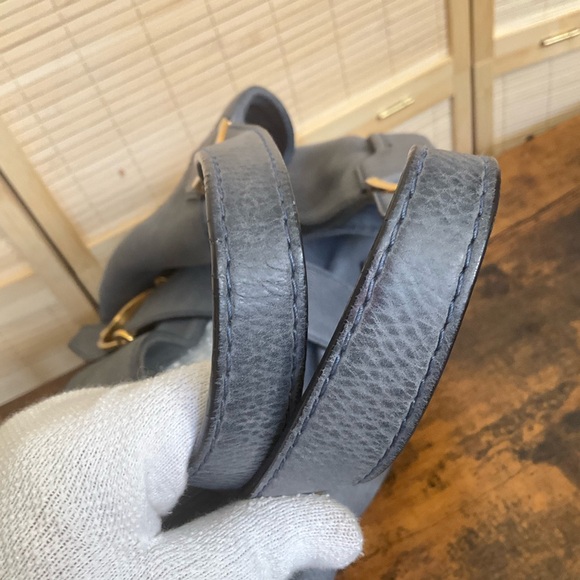 GUCCI Soft Stirrup Leather Shoulder Bag Gray 296856 - Picture 8 of 11